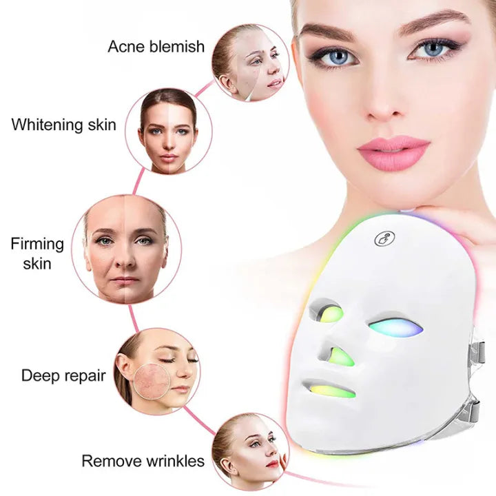 7 LED lights hydra face therapy mask 🎭